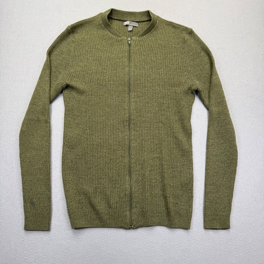 ASOS Womens Olive Green Ribbed‎ Full Zip Cardigan Sweater Size L